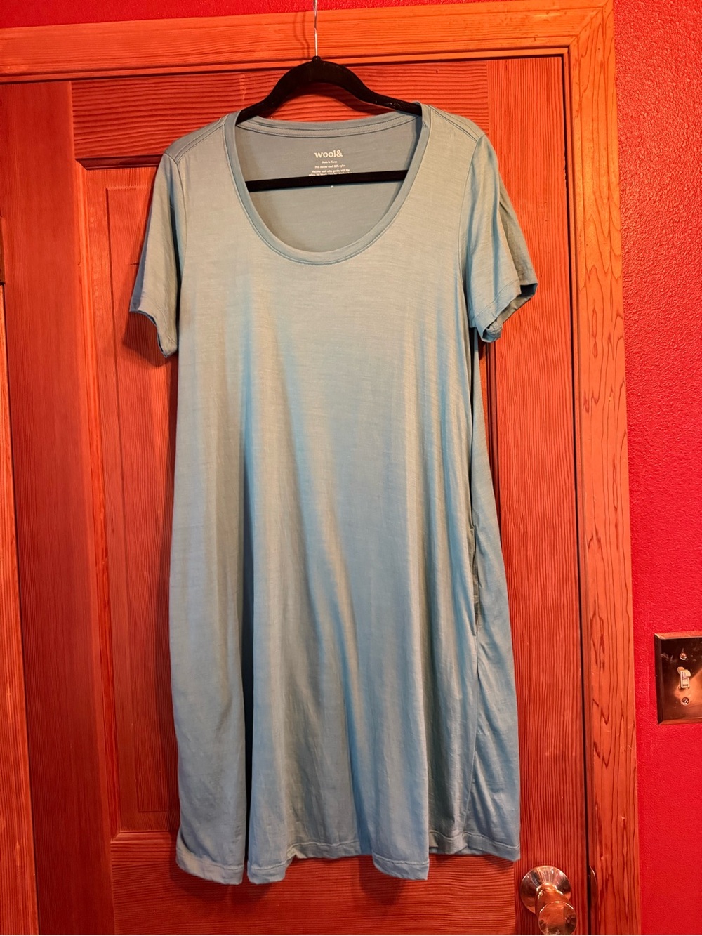 Aqua Teal Wool& Maggie Short Sleeve dress